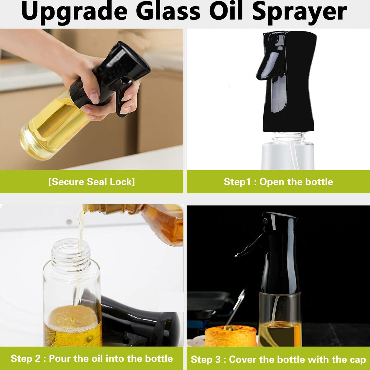 Glass Premium Oil Spray Bottle - (300 Ml Approx 1 Pc)