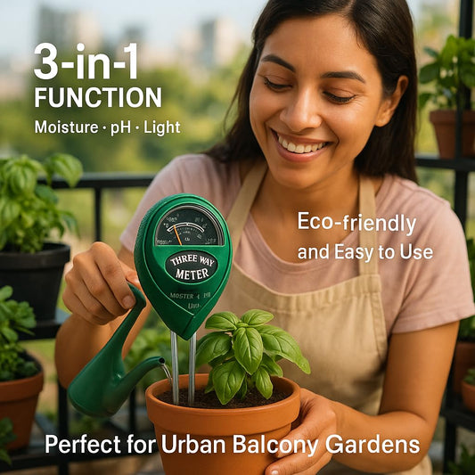 EcoGrow Soil Meter™ – Moisture, light & pH sensor in one tool.