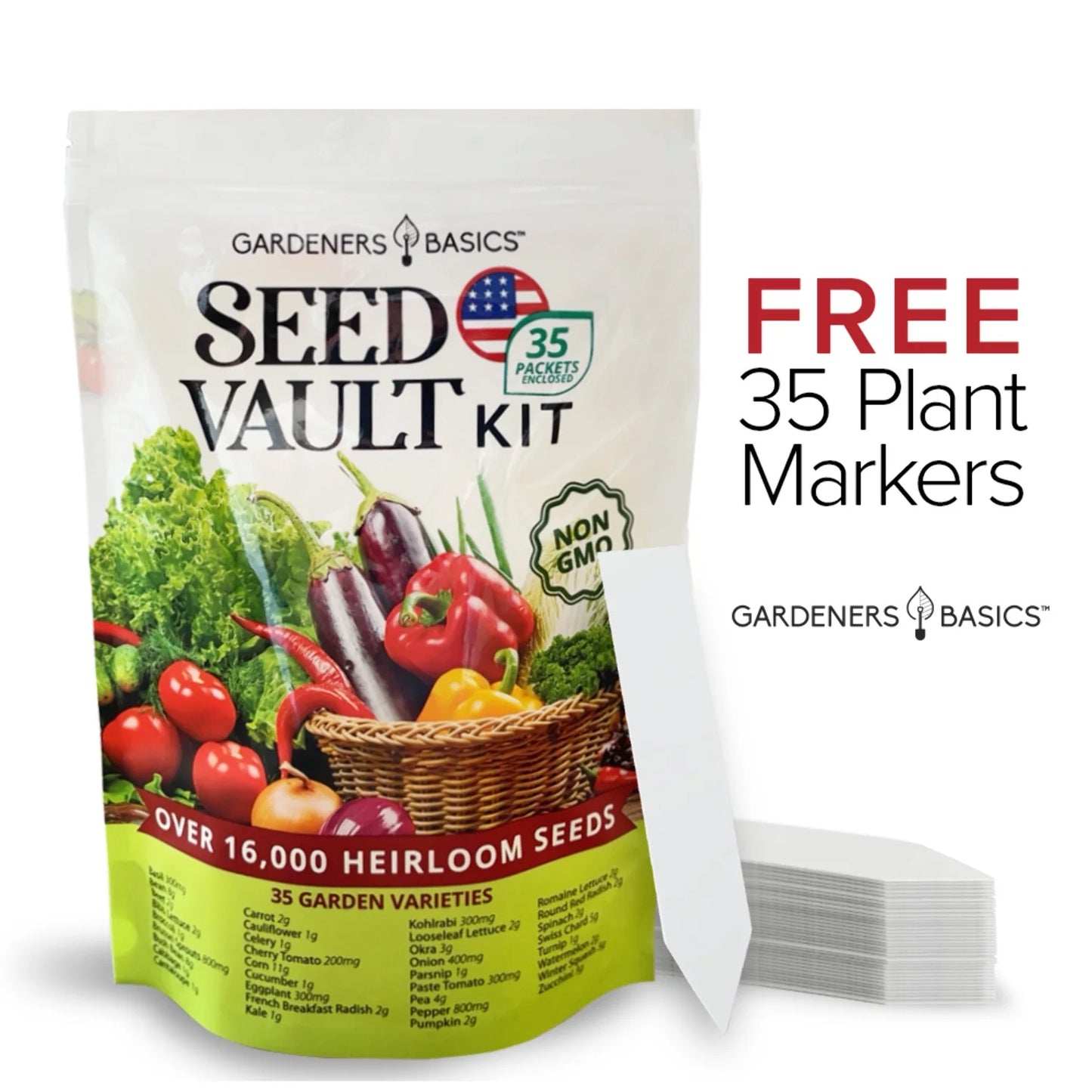 35 Pack Heirloom Veggie Seed Kit