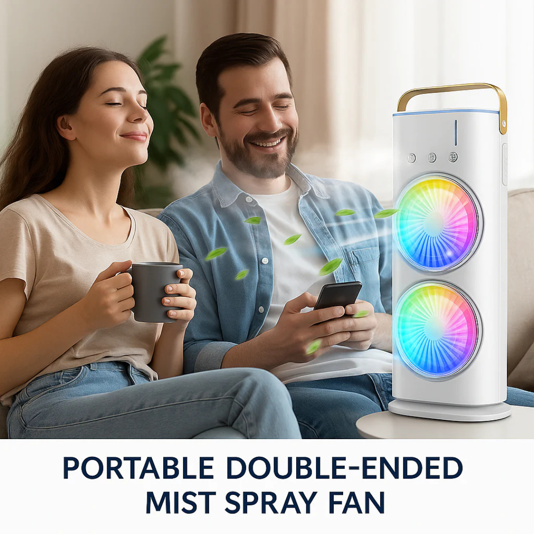 Portable Tower Mist Spray Air Cooling Fan (1 Pc)