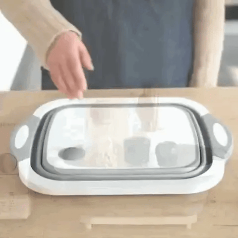 3-in-1 Foldable Chopping Board β Dish Rack, Washing Bowl & Draining Basket