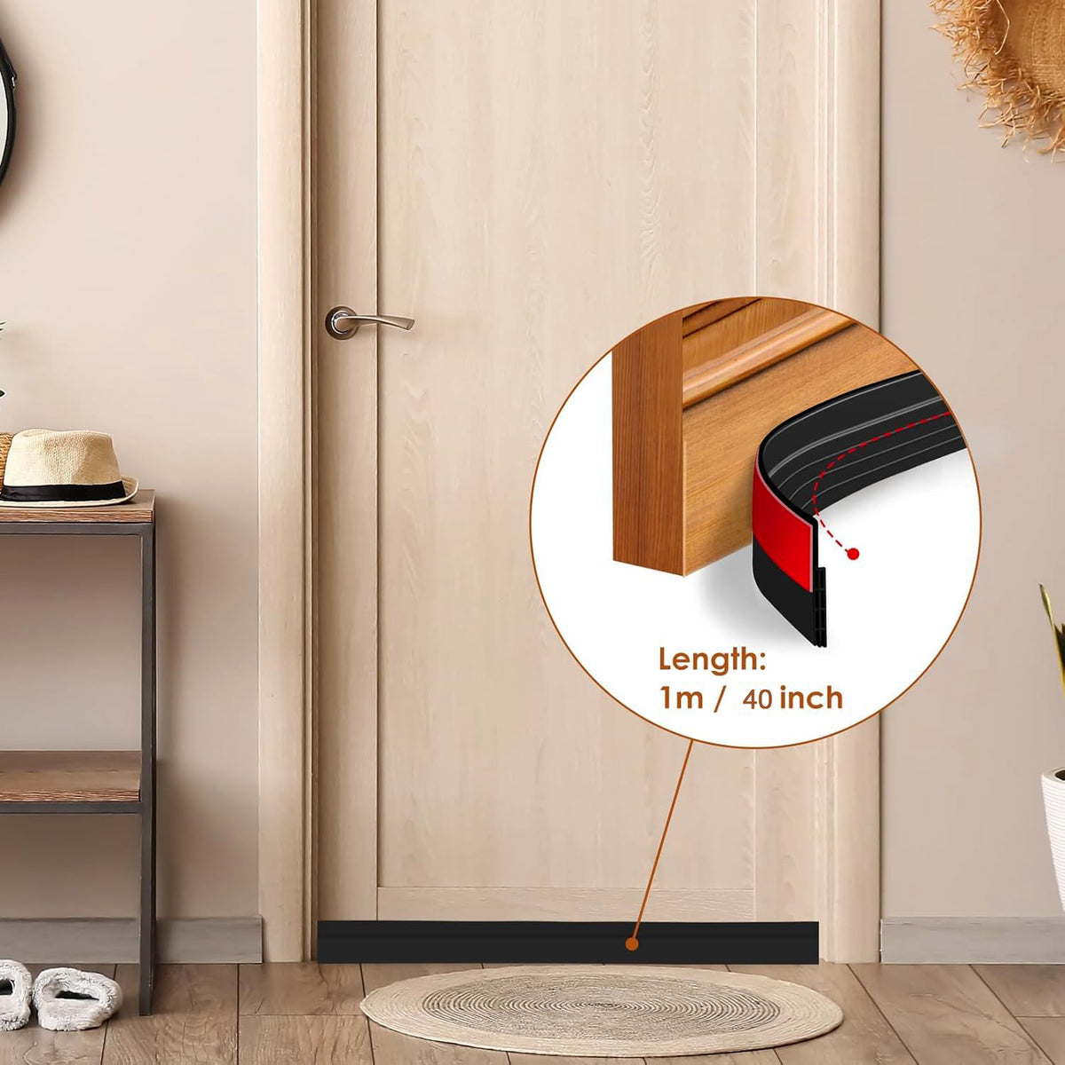 1 Meter Self-adhesive Silicone Door Bottom Seal Strip (1 Mtr 1 Pc)