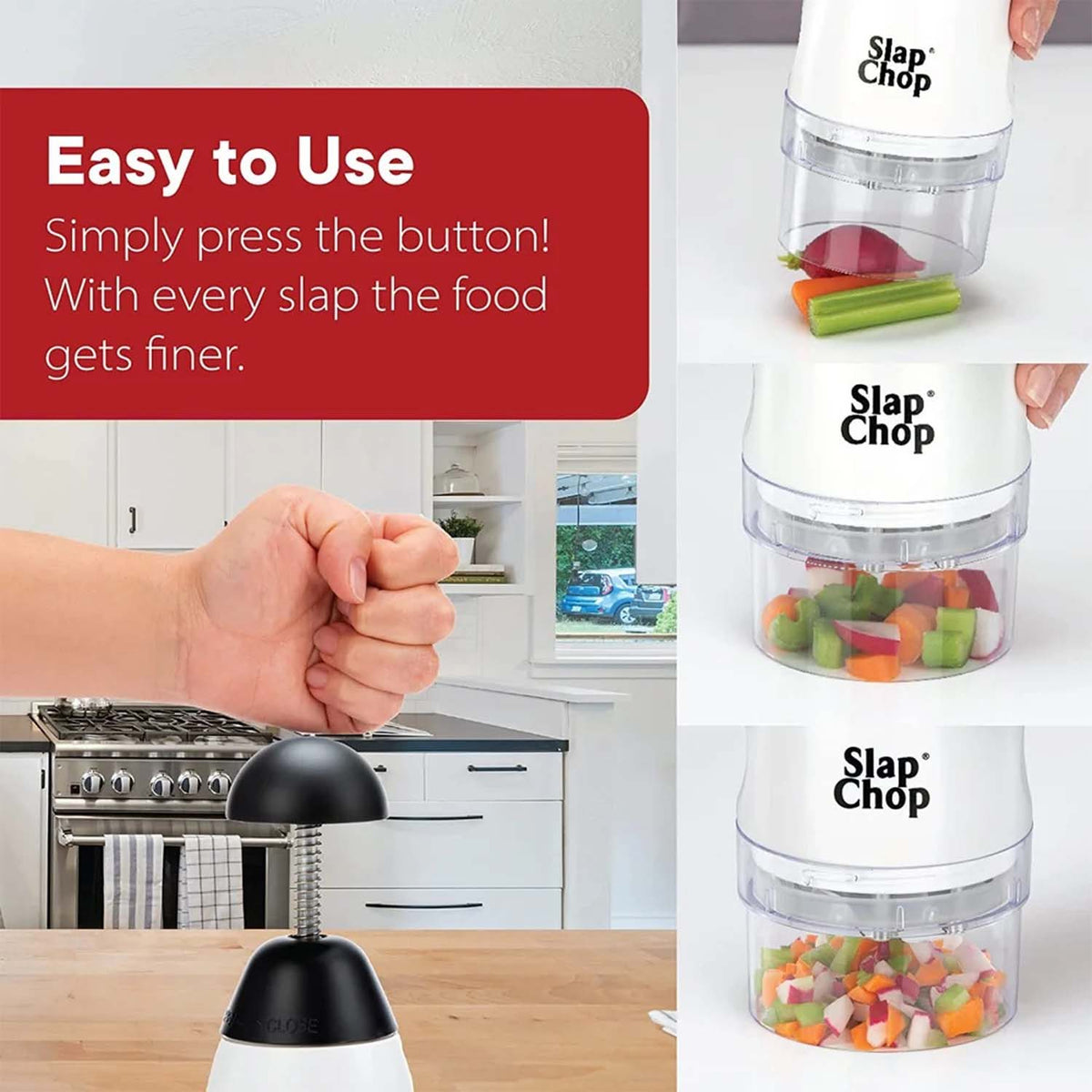 Slap Chop Hand Press Vegetable Fruit Chopper (1 Pc)