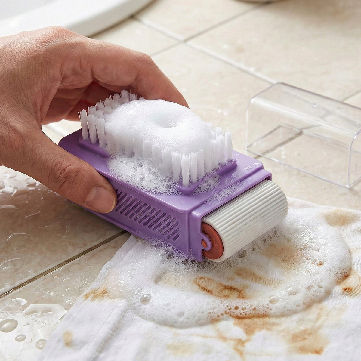 Multi Functional Big Cleaning Brush With Roller And Scrubber (1 Pc)