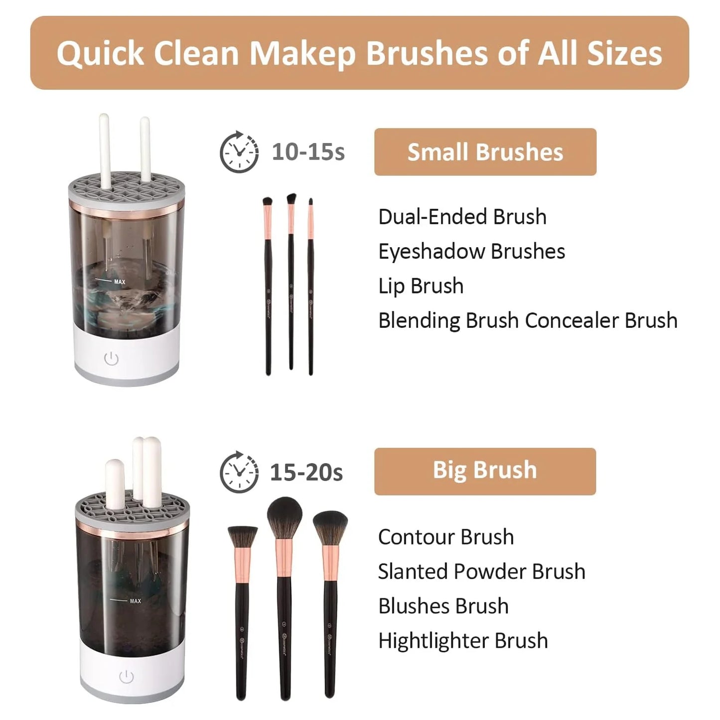 Automatic Makeup Brush Cleaner™ - Fast Electric Brush Washer & Organizer (USB Powered)