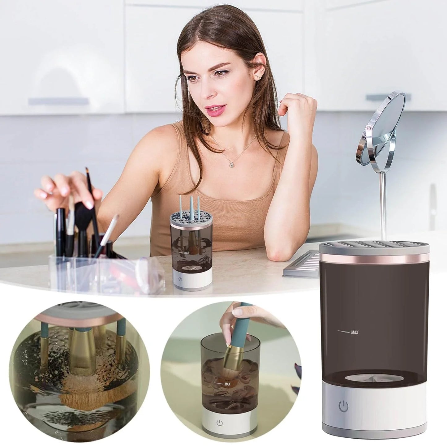 Automatic Makeup Brush Cleaner™ - Fast Electric Brush Washer & Organizer (USB Powered)