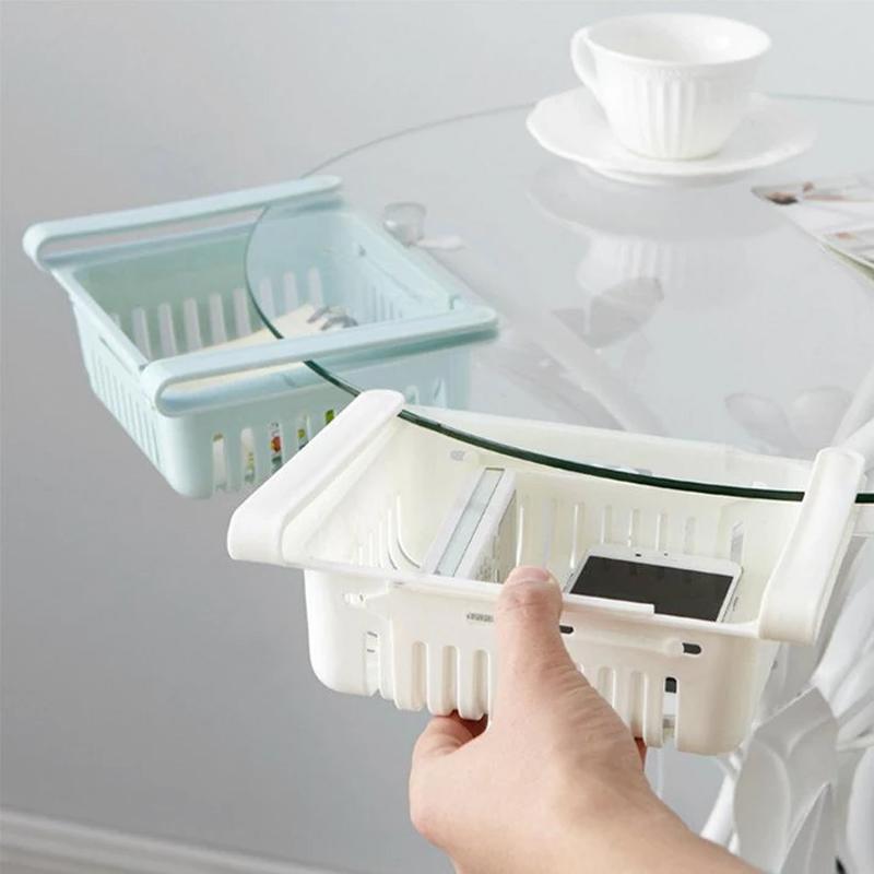 FreshSlide Storage Set™ – 4 adjustable fridge baskets for organized storage.