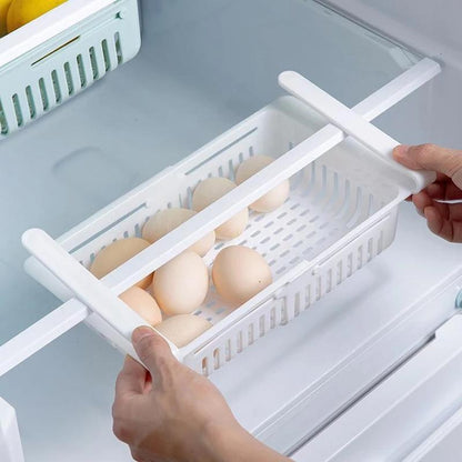 FreshSlide Storage Set™ – 4 adjustable fridge baskets for organized storage.