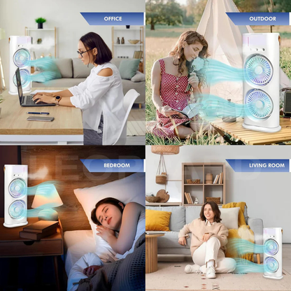 Portable Tower Mist Spray Air Cooling Fan (1 Pc)