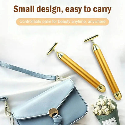 Luxury Skincare 24K Gold Energy Electric Facial Massager Roller