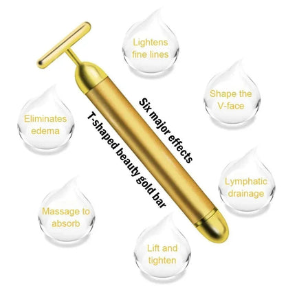 Luxury Skincare 24K Gold Energy Electric Facial Massager Roller