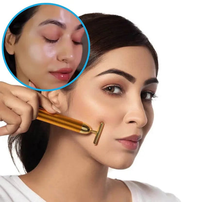 Luxury Skincare 24K Gold Energy Electric Facial Massager Roller