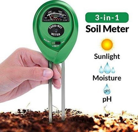 EcoGrow Soil Meter™ – Moisture, light & pH sensor in one tool.