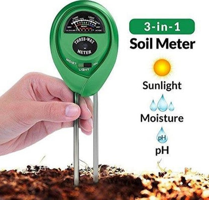 EcoGrow Soil Meter™ – Moisture, light & pH sensor in one tool.