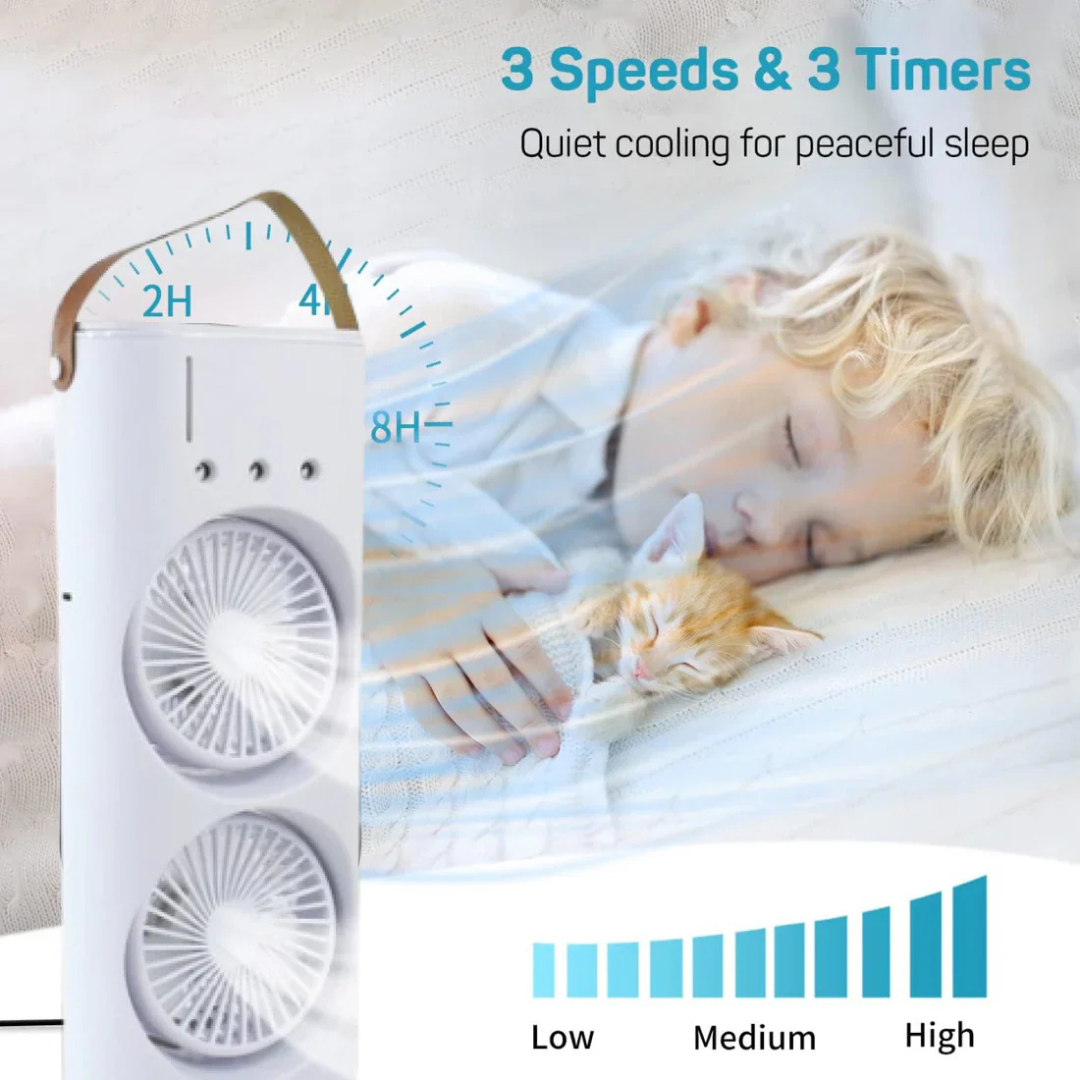 Portable Tower Mist Spray Air Cooling Fan (1 Pc)