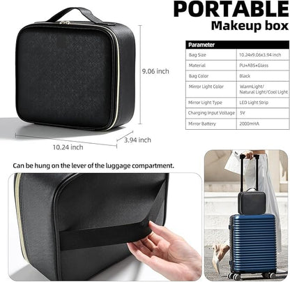 Glamora LED Organizer™ – Luxury black box for cosmetics with lighting.