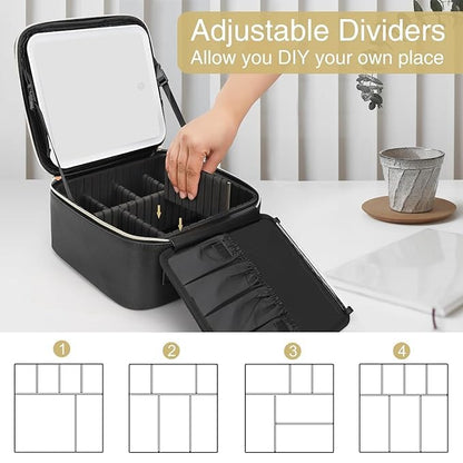 Glamora LED Organizer™ – Luxury black box for cosmetics with lighting.