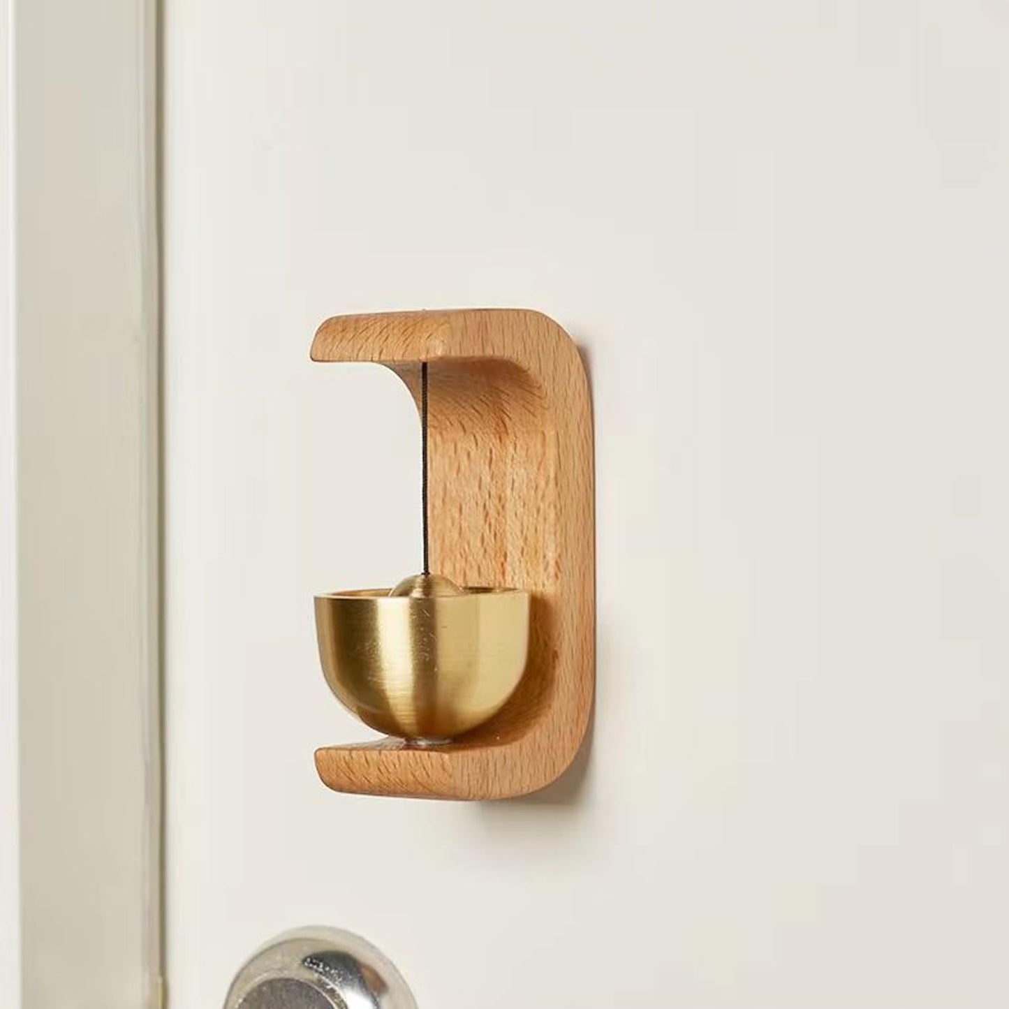 Wooden Magnetic Door Bell Chime – Brass Decorative Vintage Doorbell for Home, Office & Store Use(1 Pc)