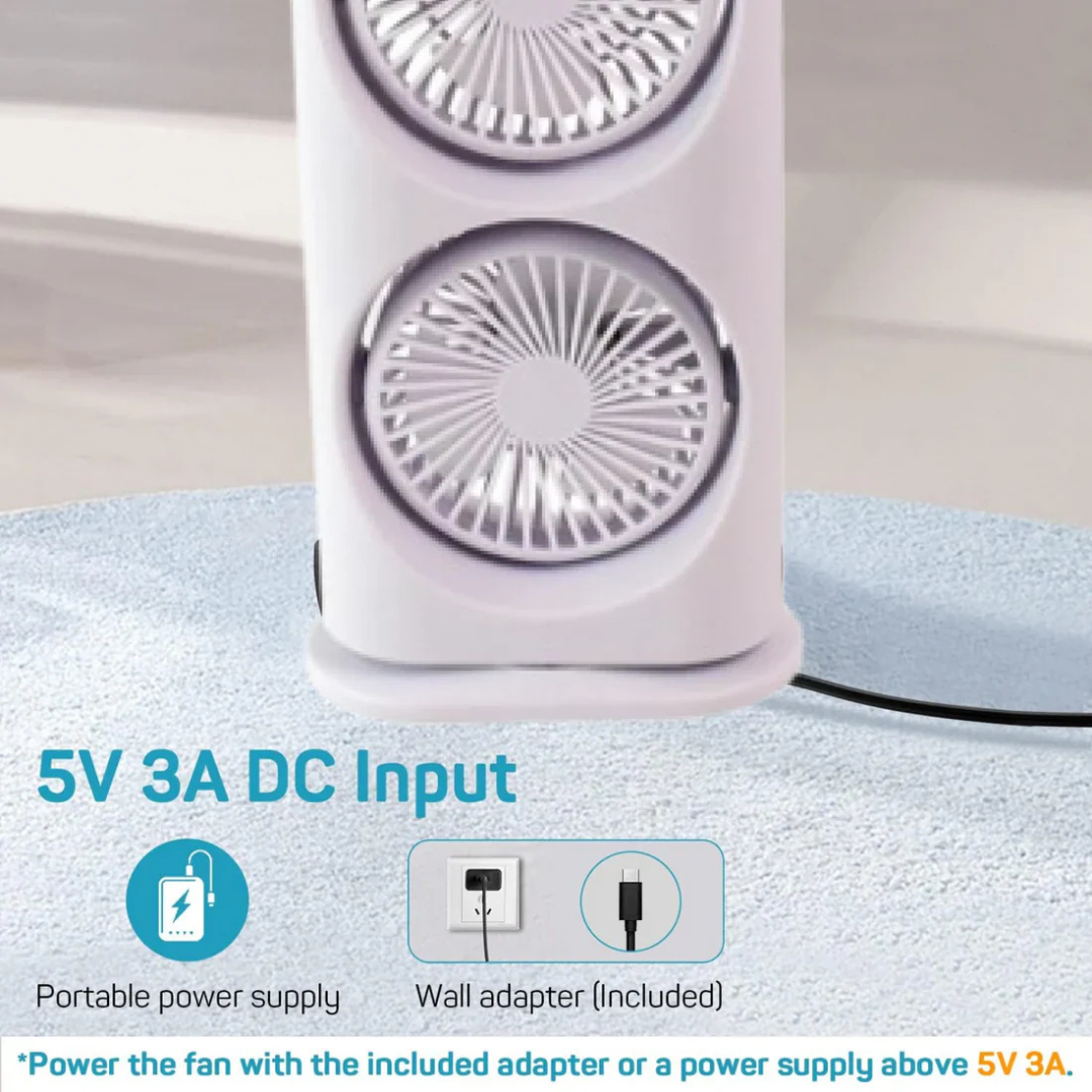 Portable Tower Mist Spray Air Cooling Fan (1 Pc)