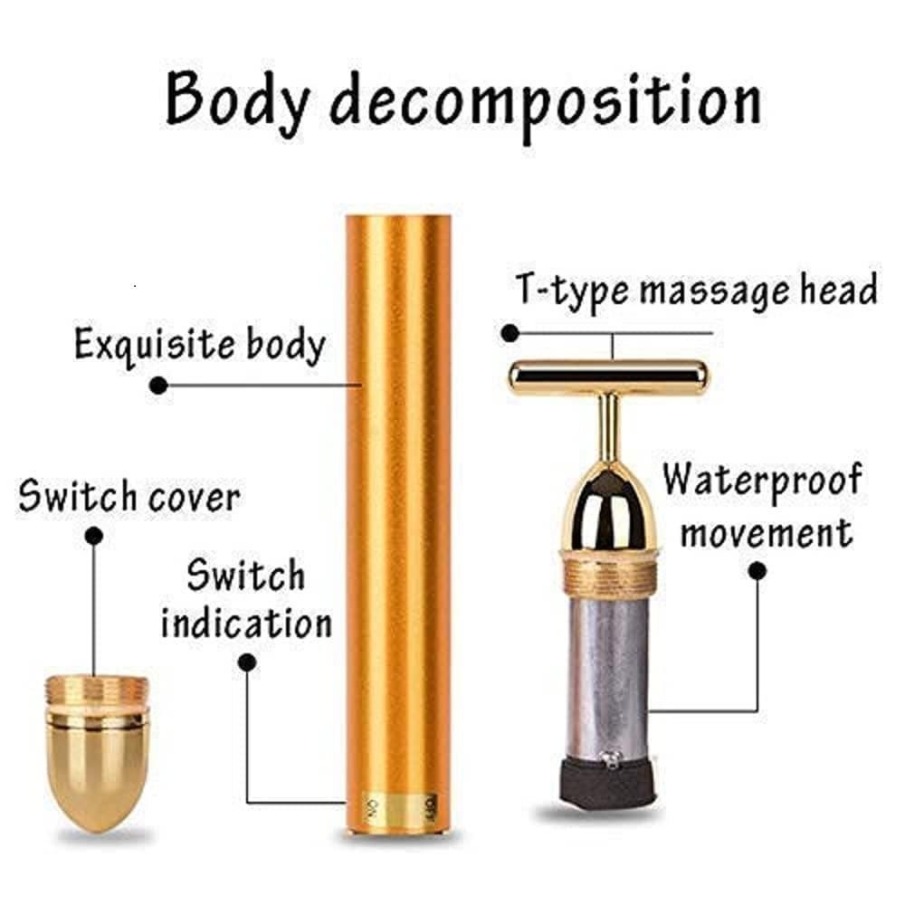 Luxury Skincare 24K Gold Energy Electric Facial Massager Roller