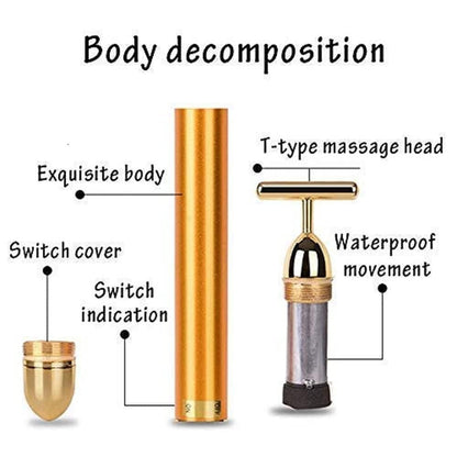 Luxury Skincare 24K Gold Energy Electric Facial Massager Roller