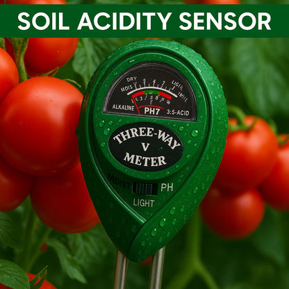 EcoGrow Soil Meter™ – Moisture, light & pH sensor in one tool.