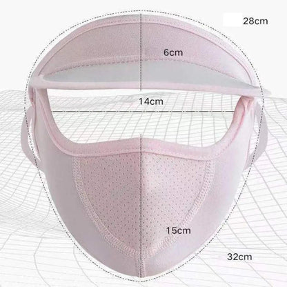 Womens Full Face Uv Protection Cap With Built-in Mask And Wide Brim Visor  Breathable (1 Pc)
