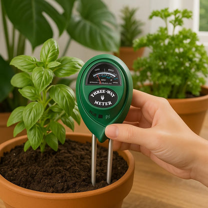 EcoGrow Soil Meter™ – Moisture, light & pH sensor in one tool.
