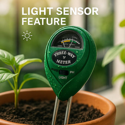 EcoGrow Soil Meter™ – Moisture, light & pH sensor in one tool.