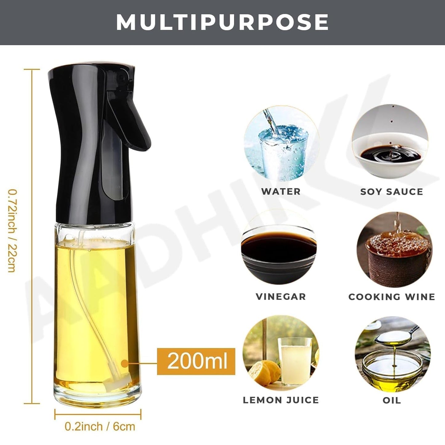 Glass Premium Oil Spray Bottle - (300 Ml Approx  1 Pc)