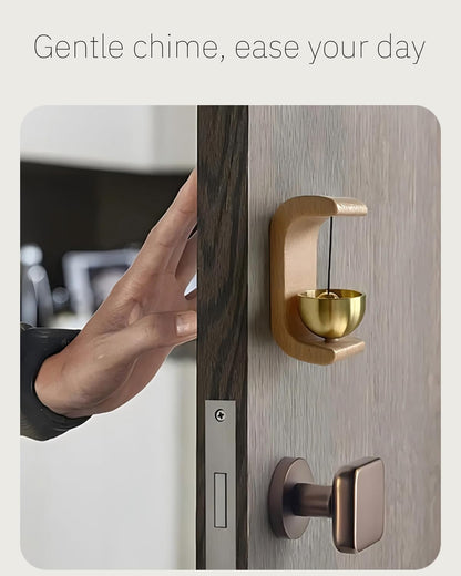 Wooden Magnetic Door Bell Chime – Brass Decorative Vintage Doorbell for Home, Office & Store Use(1 Pc)