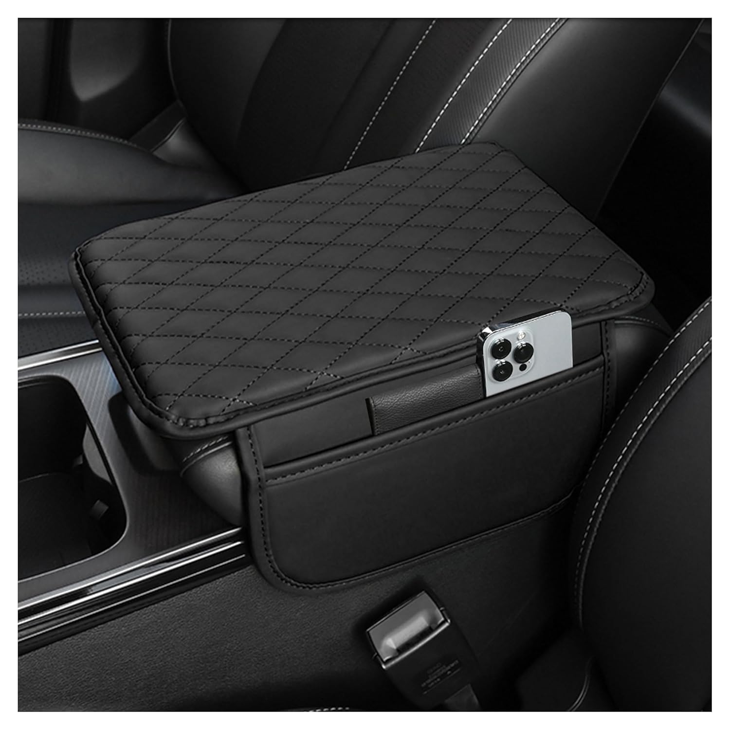 Microfiber Leather Armrest Cover With Storage