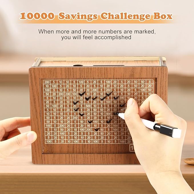 HappySaver™ Wooden Bank (with Emoji Pen)