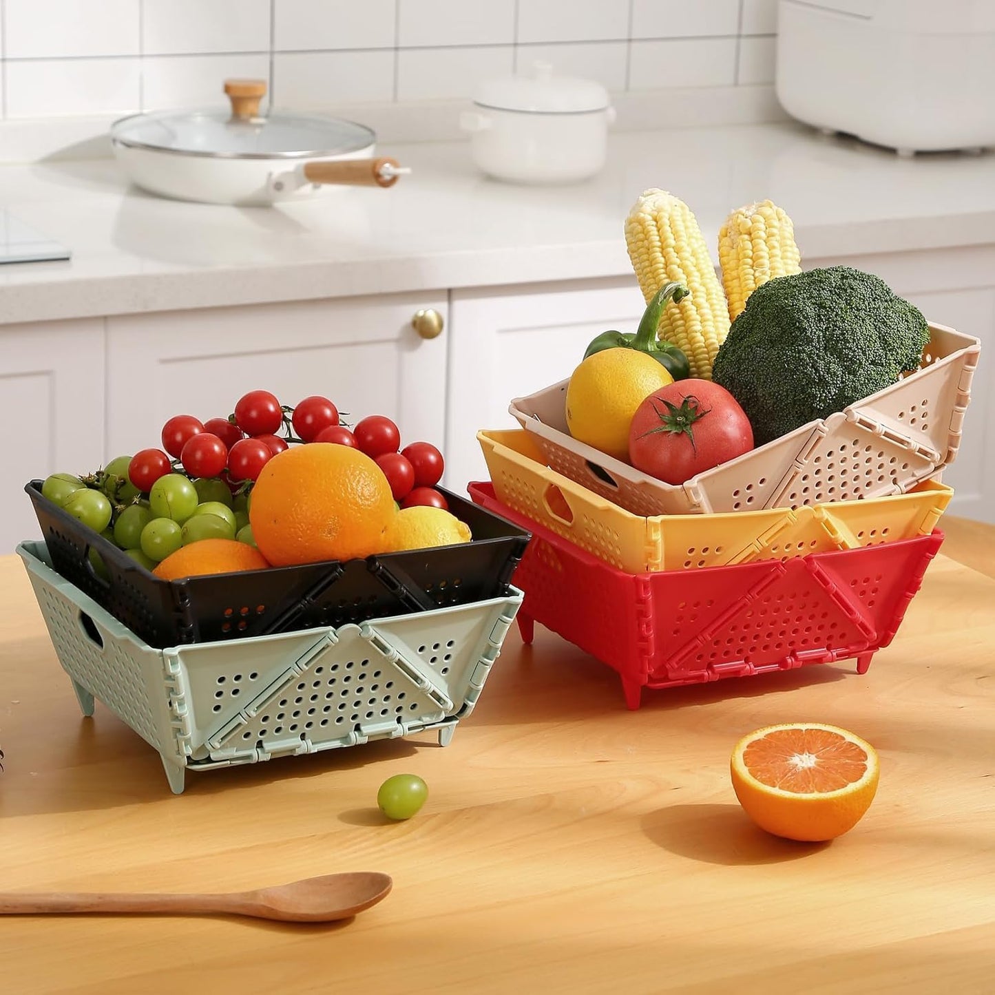 Foldable Fruit Drain Basket