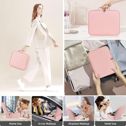 Glamora LED Organizer™ – Luxury pink box for cosmetics with lighting.