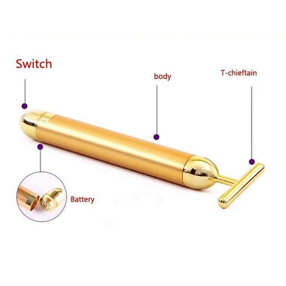 Luxury Skincare 24K Gold Energy Electric Facial Massager Roller