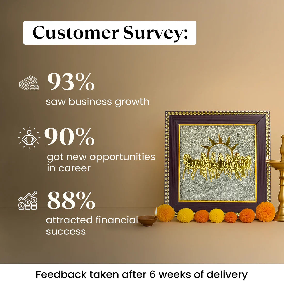 7 Horses on Raw Pyrite Frame