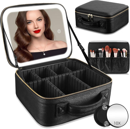 Glamora LED Organizer™ – Luxury black box for cosmetics with lighting.