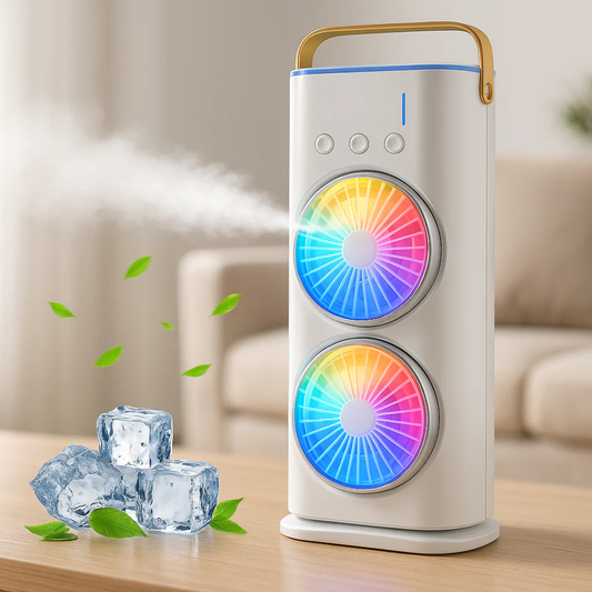 Portable Tower Mist Spray Air Cooling Fan (1 Pc)
