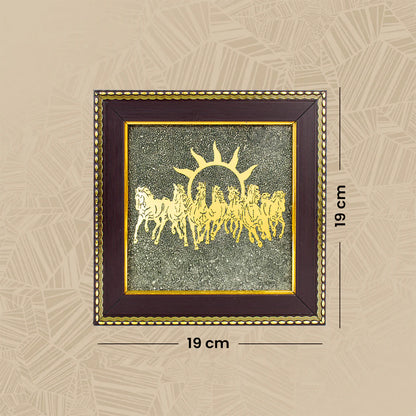 7 Horses on Raw Pyrite Frame