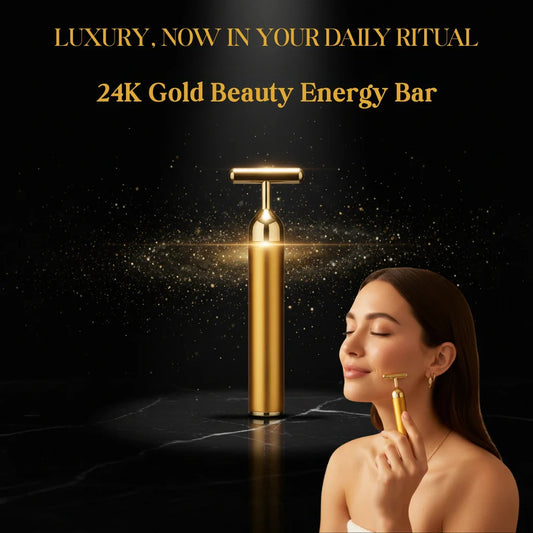 Luxury Skincare 24K Gold Energy Electric Facial Massager Roller