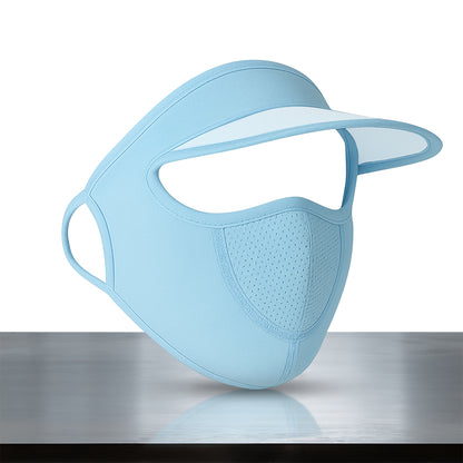 Womens Full Face Uv Protection Cap With Built-in Mask And Wide Brim Visor  Breathable (1 Pc)