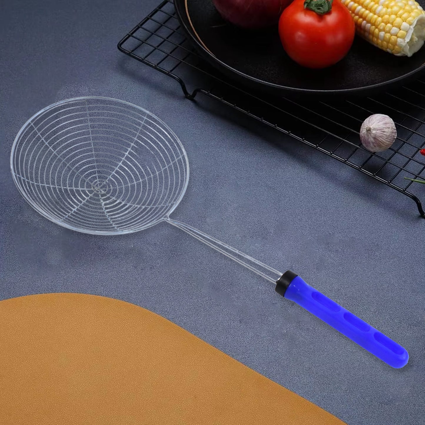 FryMate Steel Strainer™ – Large deep fry strainer for kitchen use.