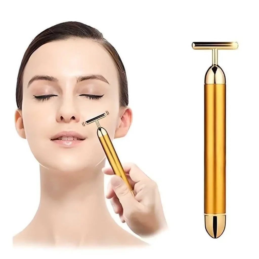 Luxury Skincare 24K Gold Energy Electric Facial Massager Roller