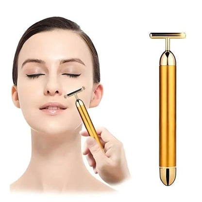 Luxury Skincare 24K Gold Energy Electric Facial Massager Roller