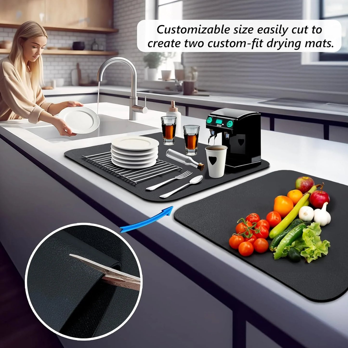 DryEase Kitchen Mat™ – Lightweight washable mat for cooking areas