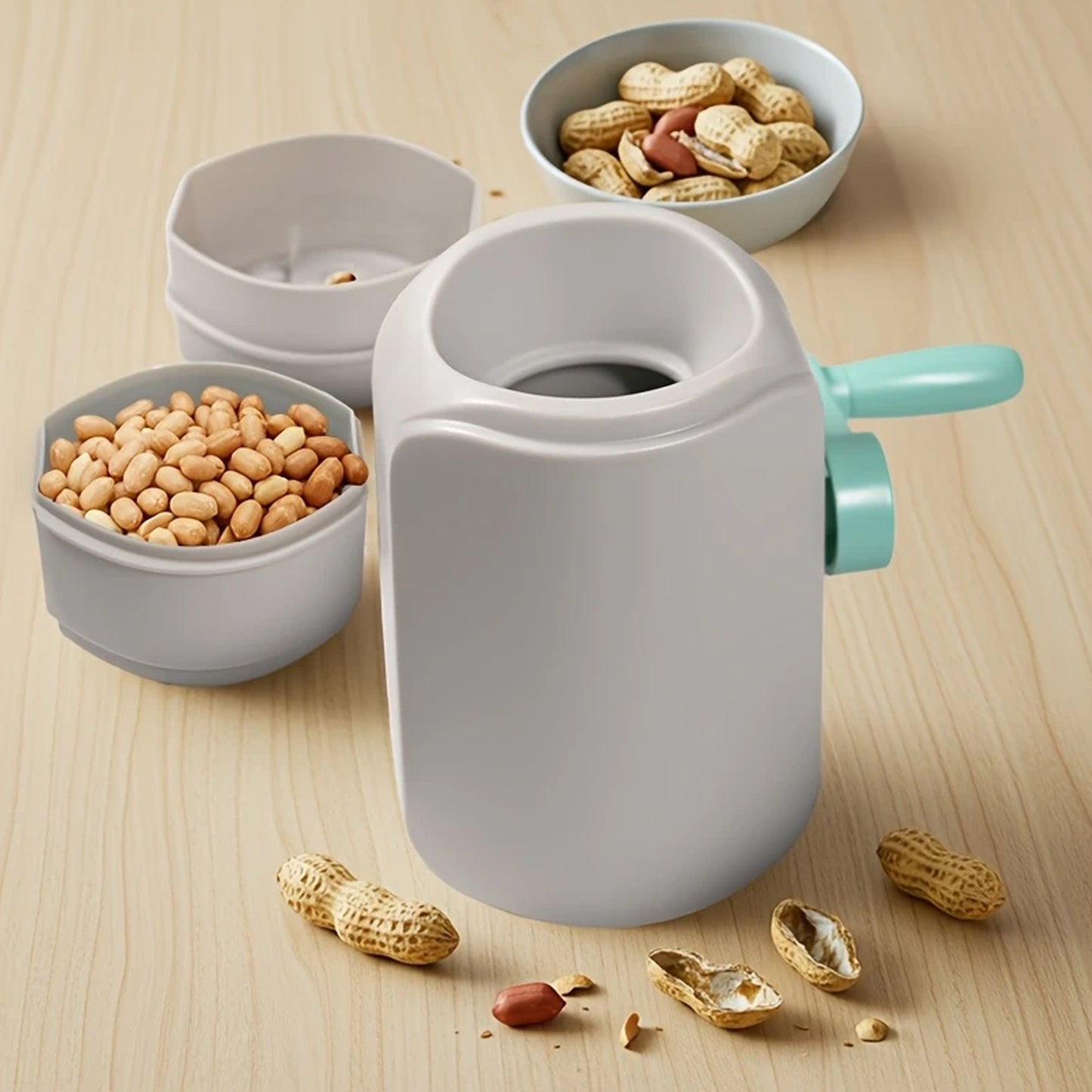 NutCrack Pro Sheller™ – Manual hand-crank machine for easy peanut shelling.