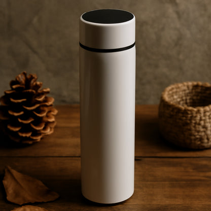 ChillMate Steel Flask™ – White vacuum bottle to keep beverages fresh.