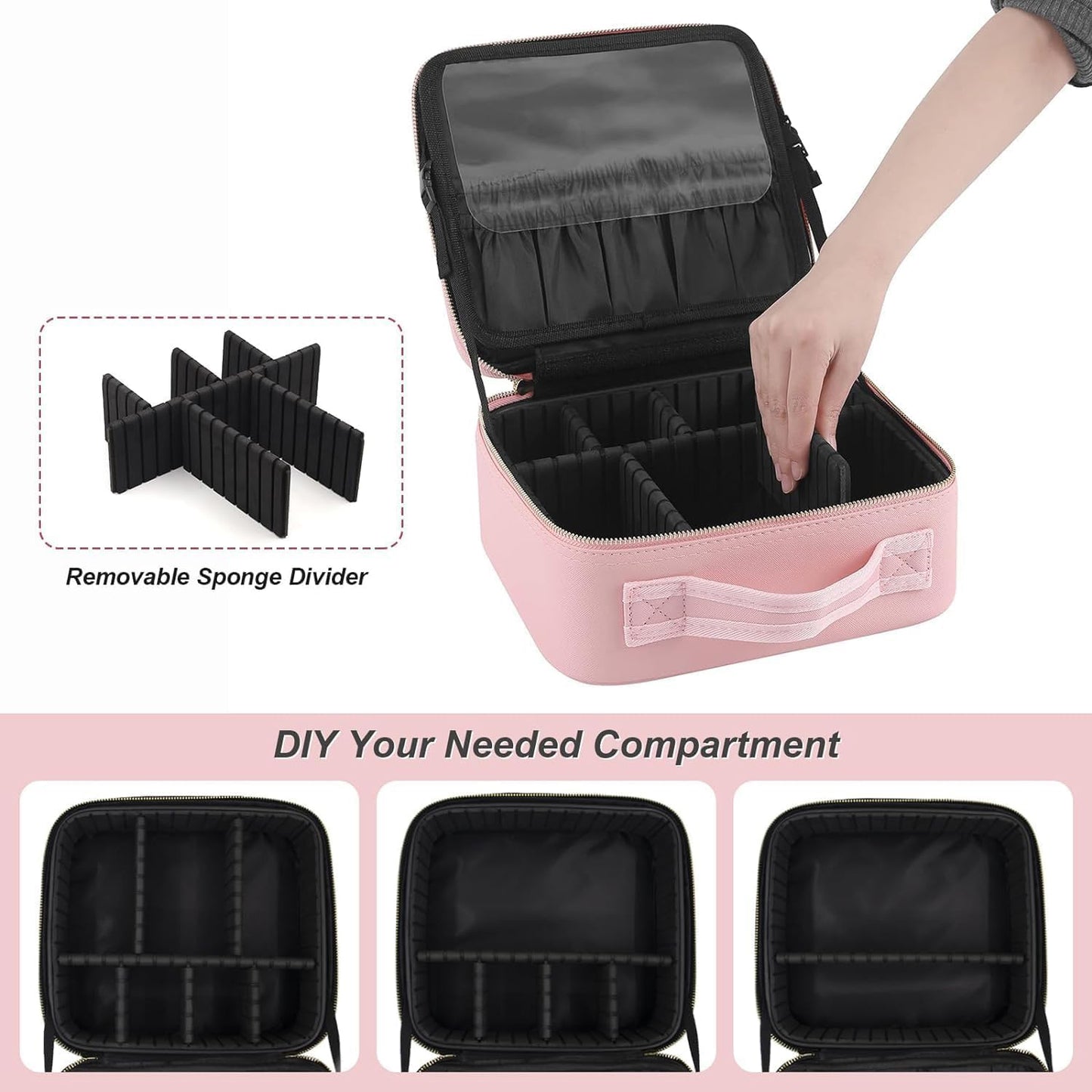 Glamora LED Organizer™ – Luxury pink box for cosmetics with lighting.