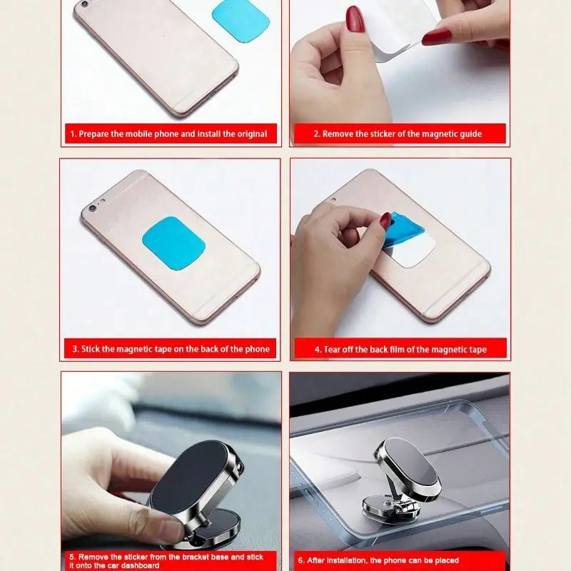 MagniGrip Car Holder™ – 360° rotating magnetic phone mount for cars.